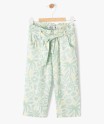 Pantalon imprimé en viscose avec taille élastique bébé fille